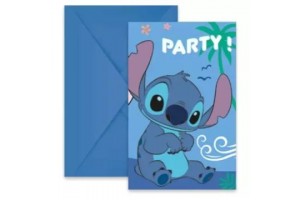 Stitch party meghívó - 6 db borítékkal