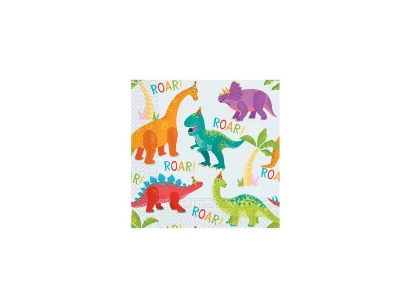 Dino Party dinoszaurusz mintás 20 db szalvéta 33x33 cm