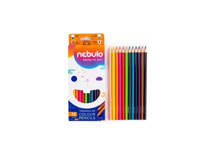 Nebulo 12 db színes háromszög ceruza készlet