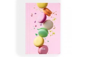Macaron mintás A4 gumis mappa - színes borító