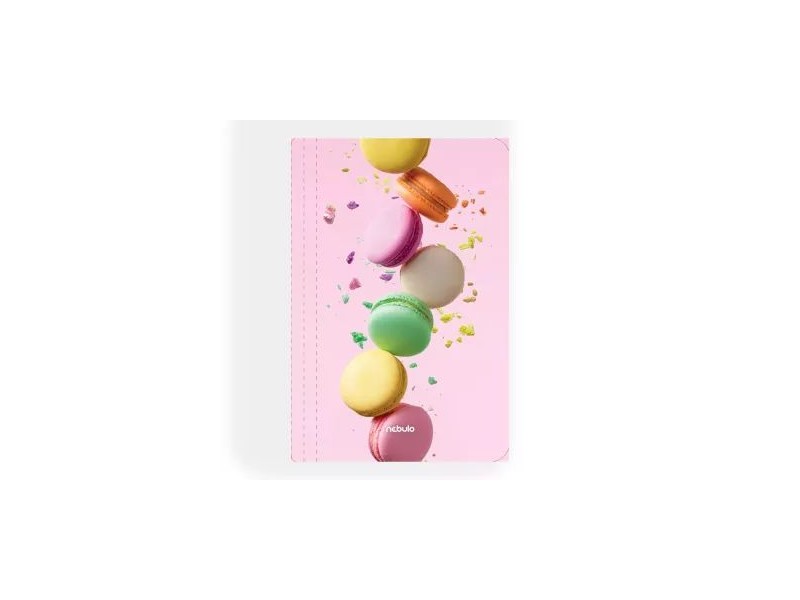 Macaron mintás A4 gumis mappa - színes borító