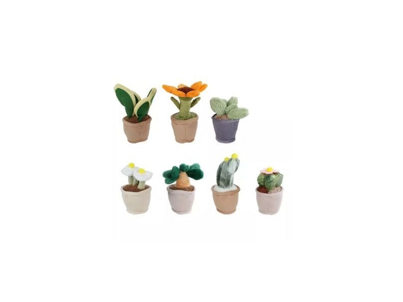 Cserepes virág plüssfigura 12-17 cm - vidám színek, többféle