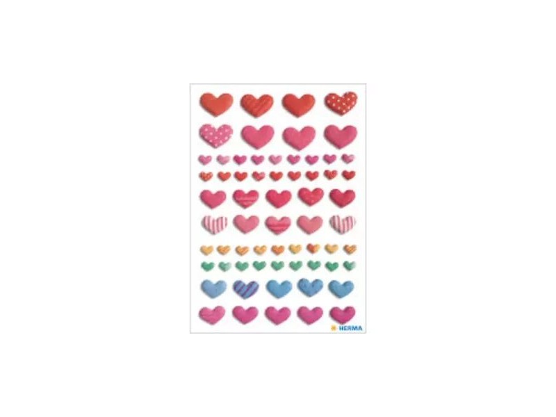 Herma színes szívek pufimatrica