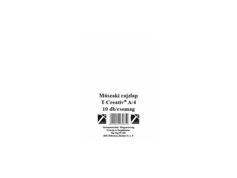 T-Creativ műszaki rajzlap A/4, 170 g, 10 db