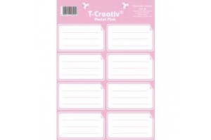 T-Creativ pink keretes füzetcímkék 2×8 db