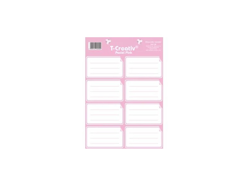 T-Creativ pink keretes füzetcímkék 2×8 db