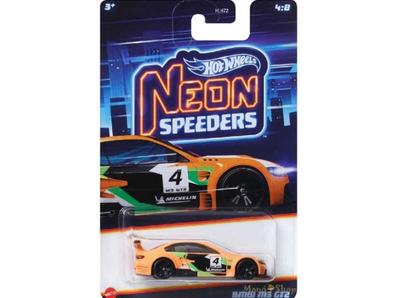 Hot Wheels Neon kisautó — színes, egyedi kerekek
