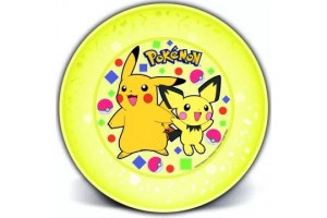 POKEMON sárga műanyag lapostányér 20x20 cm