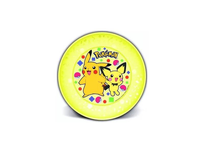 POKEMON sárga műanyag lapostányér 20x20 cm