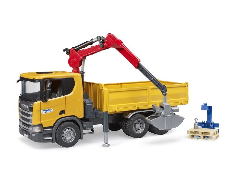 Bruder Scania Super 560R darus teherautó és raklapok