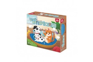 Plüss fekvő kutya 80 cm — puha és mosható