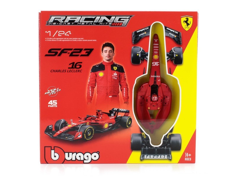 Bburago 1/24 Ferrari SF-23 F1 modell pilótával
