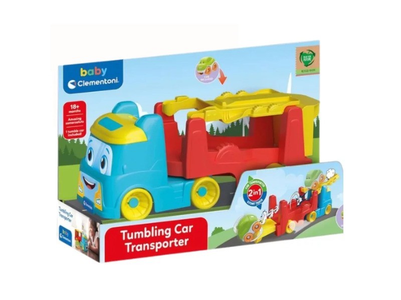 Baby Clementoni autószállító bukfencező kisautóval