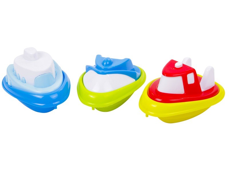 Színes műanyag kishajók (3 db) - fürdőjáték