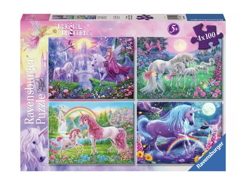 Unikornisok 4x100 darabos puzzle szett