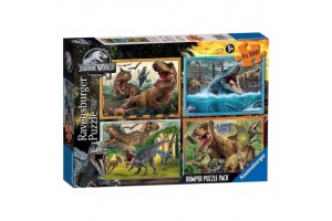 Puzzle 4x100 Jurassic World - dinoszaurusz