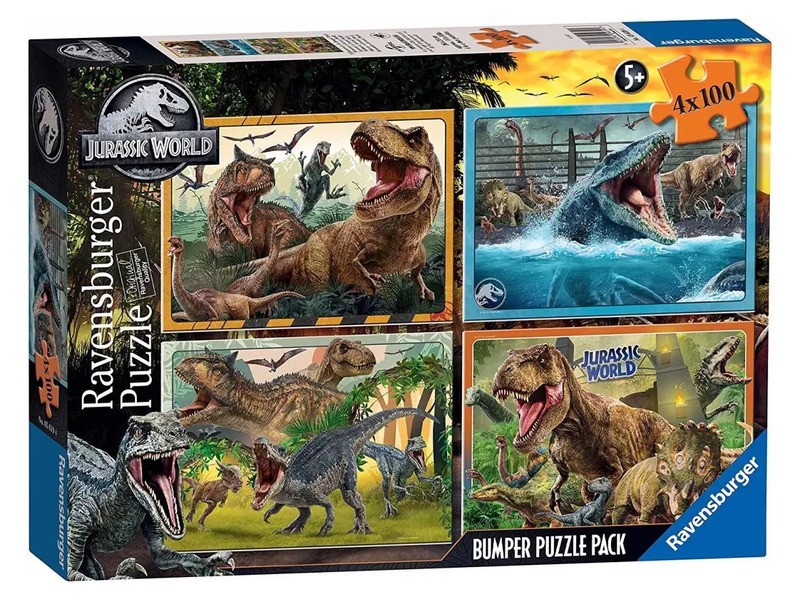 Puzzle 4x100 Jurassic World - dinoszaurusz