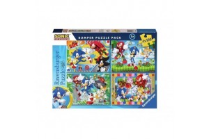 Puzzle 4x100 - Sonic: doboz és kirakott kép