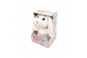 Hangutánzó nyuszi — puha plüssjáték gyerekeknek