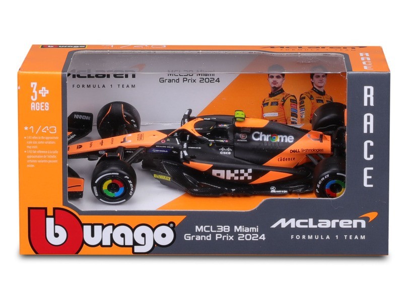 Bburago 1/43 McLaren MCL38 (2024) F1 modell