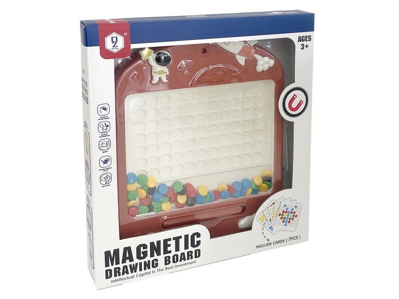 Mágneses rajztábla színes tollal és sablonokkal