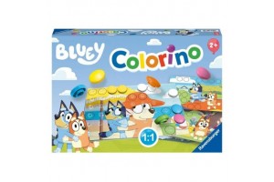 Bluey Colorino társasjáték - doboz és játékelemek