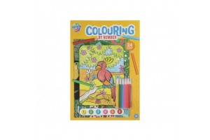 Színezőkönyv számok szerint, A4, 24 oldal, 6 ceruzával