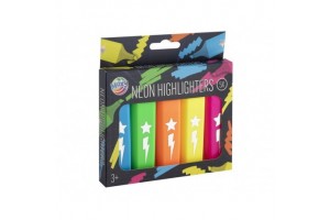 Neon színű szövegkiemelők, 5 darabos készlet