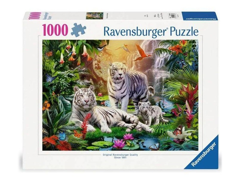Fehér tigriscsalád puzzle (1000 db)