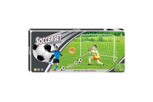 Fém futballkapu 16 cm labdával és pumpával