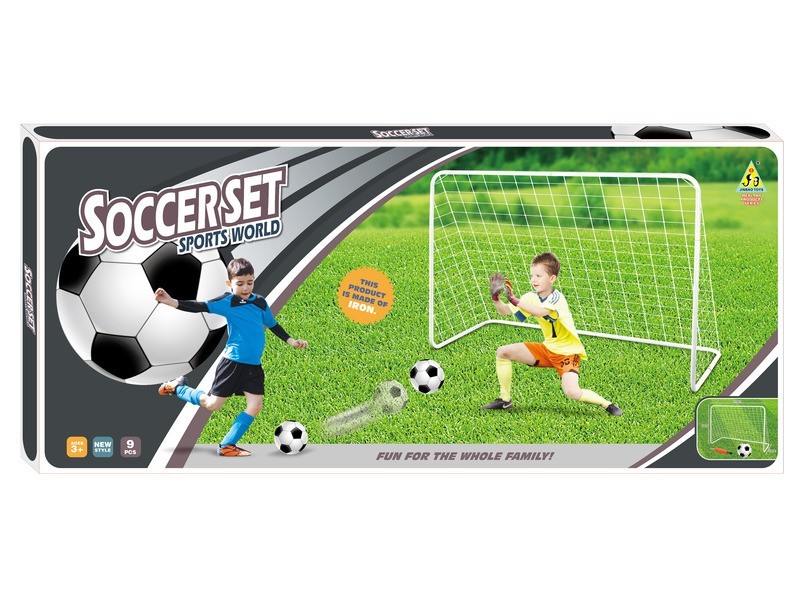 Fém futballkapu 16 cm labdával és pumpával