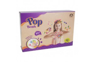 Műanyag pattintós gyöngyfűző készlet - színes gyöngyök