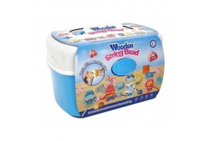 Fa gyöngyfűző készlet tárolódobozban (44 db)