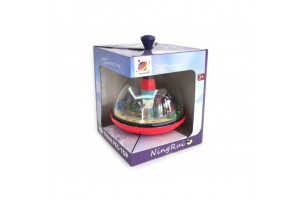 Búgócsiga kisvonattal – színes fa játék