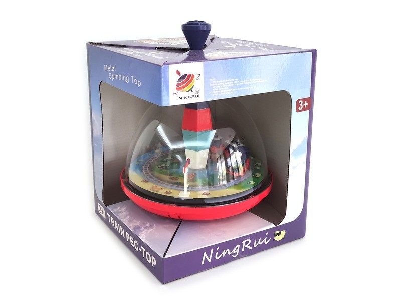 Búgócsiga kisvonattal – színes fa játék