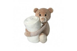 Plüss állat 25 cm takaróval — többféle