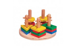 Fa tekerős formakirakó 22,5x13,5x22,5 cm