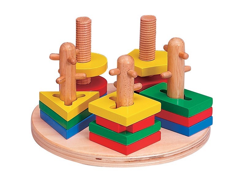 Fa tekerős formakirakó 22,5x13,5x22,5 cm