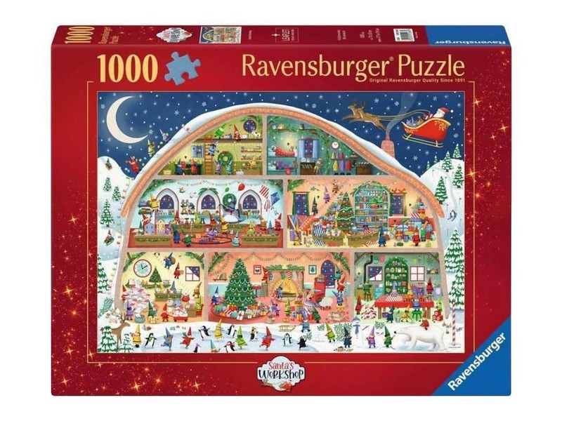 Puzzle 1000 db – A Mikulás műhelye, kirakott kép
