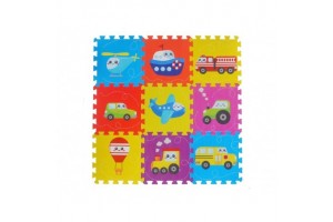 Szivacsszőnyeg járműmintákkal, 9 db