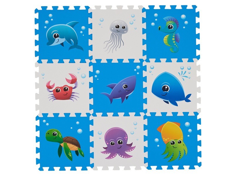 Szivacsszőnyeg - tengeri állatok, 9 darab