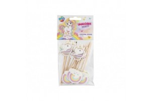 Unikornis parti pálcikák 9 cm, 24 db