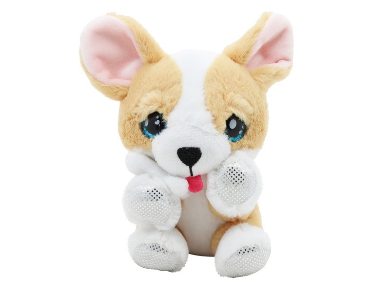 Plüss hangot adó kiskutya, 12 cm (6 féle)