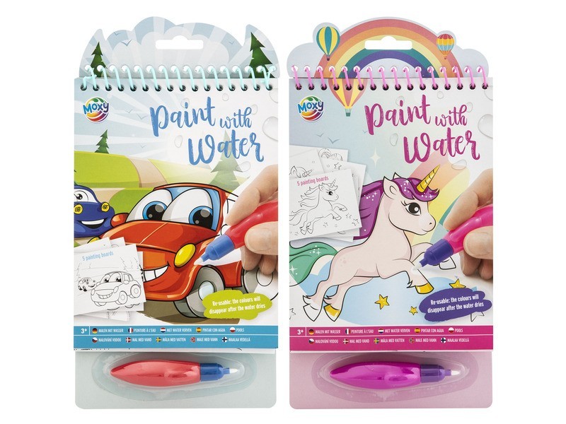 Fess vízzel, 23x14 cm, 5 lap, vízceruza