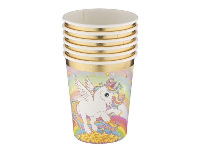 Unikornis mintás papírpohár 250 ml (6 db)