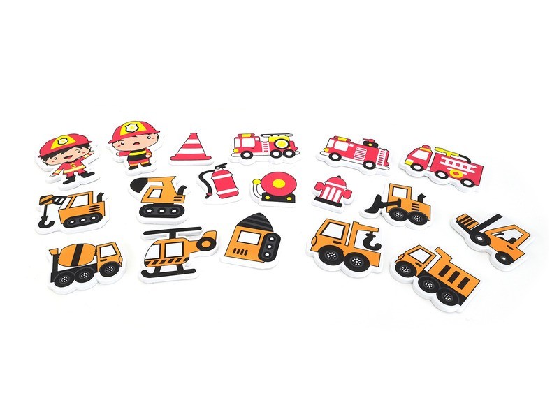 Szivacs fürdőjáték 18 db – járművek és emberek