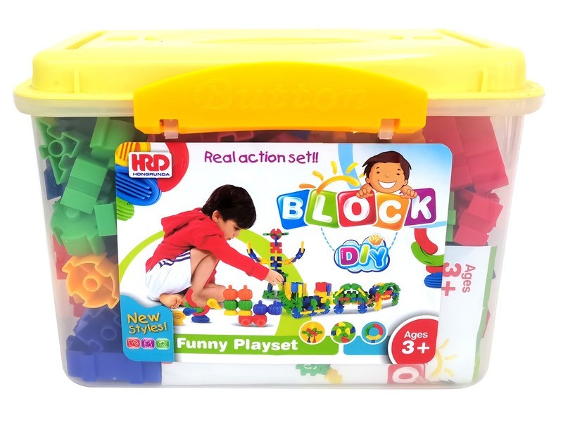 Műanyag építőjáték 88 db - színes elemek