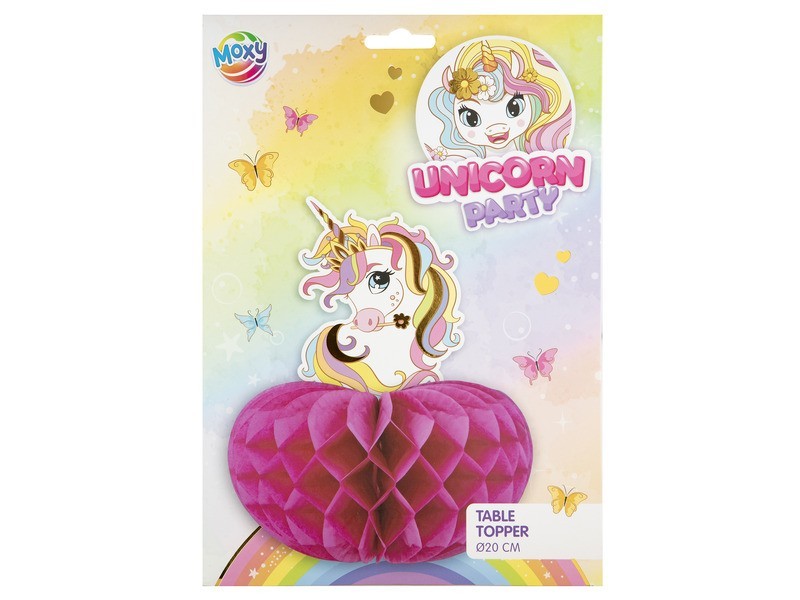 Unikornis parti dekoráció 20 cm - színes asztaldísz