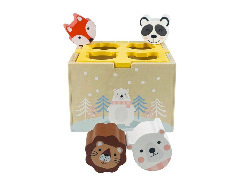 Fa formaegyeztetős kocka - színes fejlesztő játék