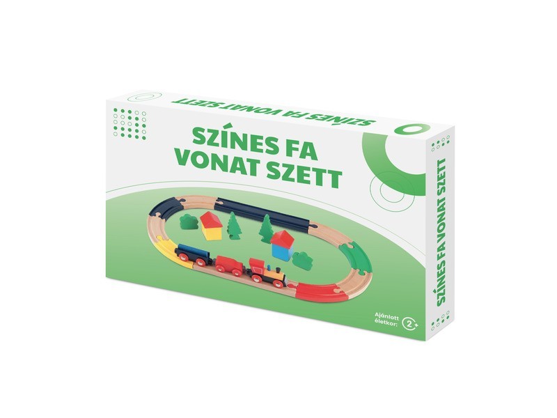 Fa vonat szett - fa játék vonat gyerekeknek